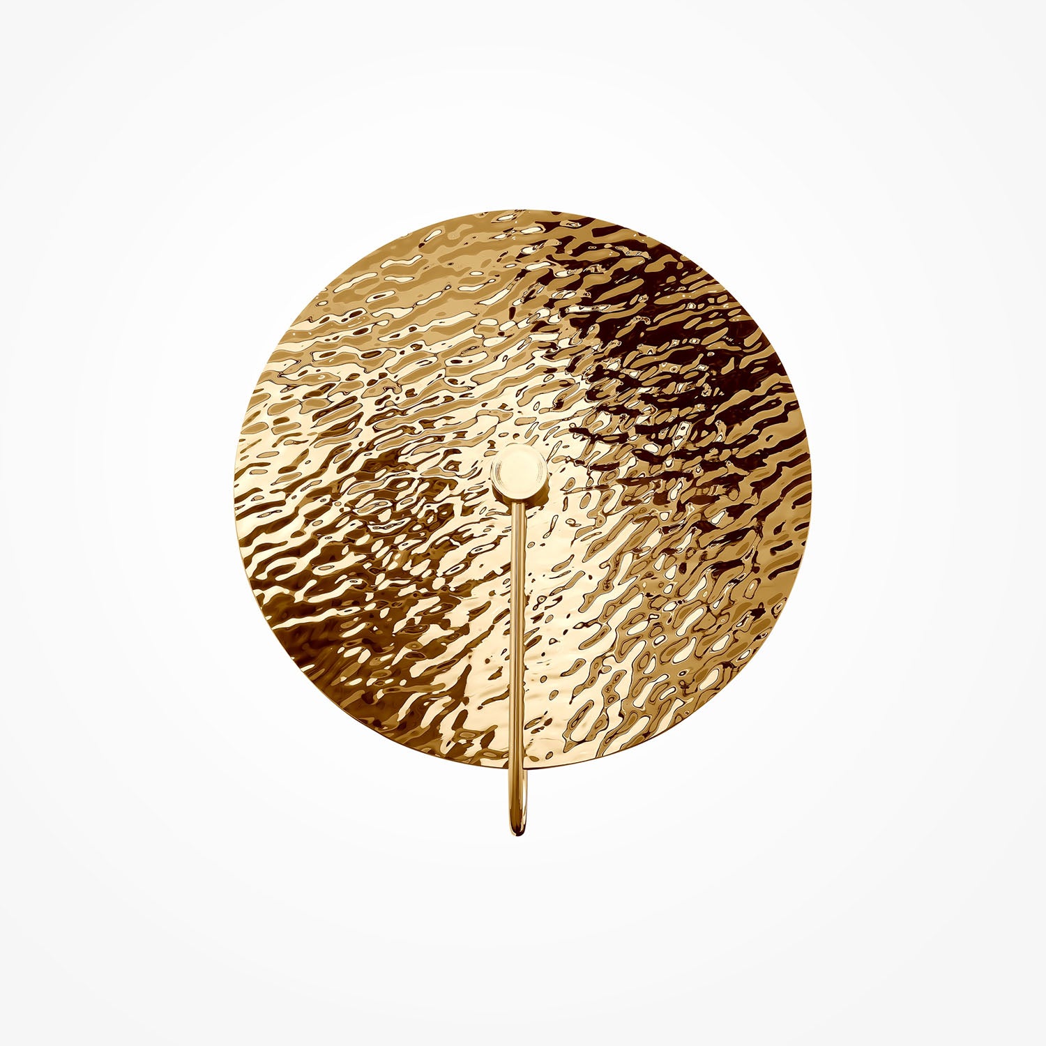 MARE – Runde Wandleuchte aus goldgehämmertem Metall oder Stahl