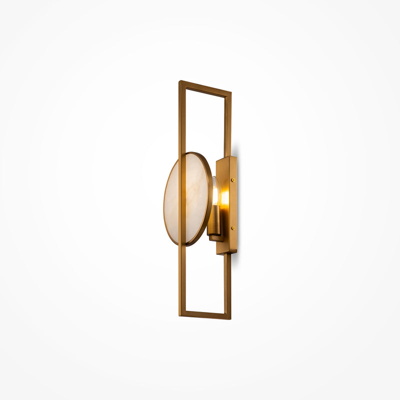 MARMO - Golden Brass and White Marble Wall Light