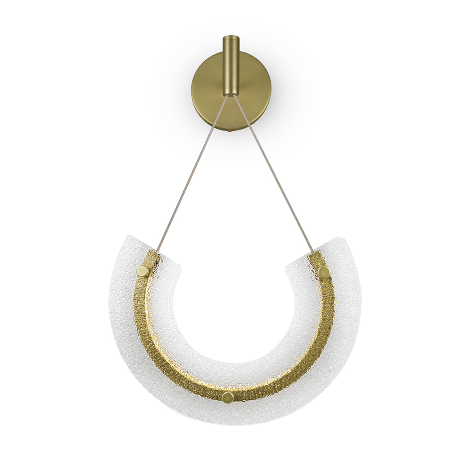MAYA - Designer wall light in gold steel and glass
