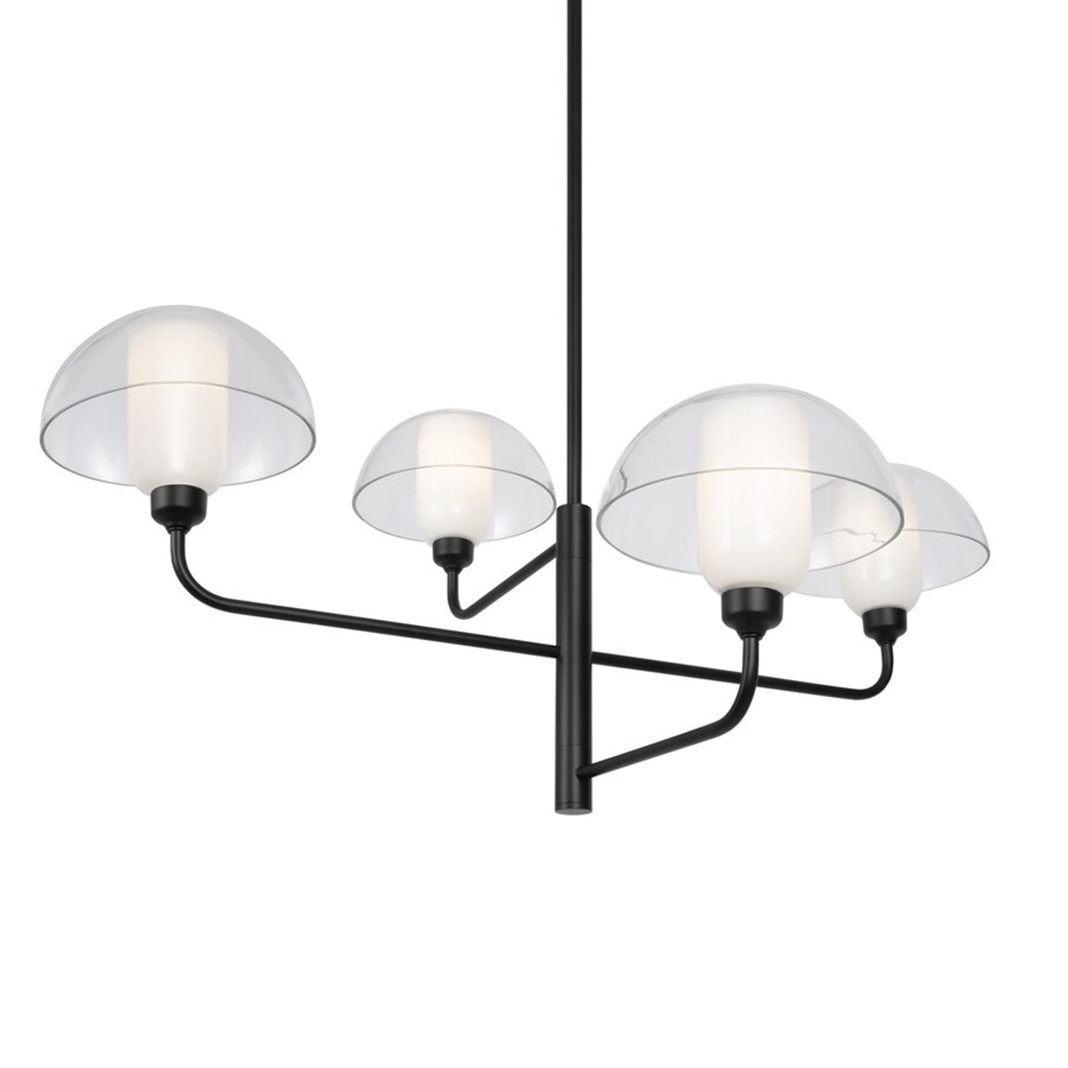 MEMORY - Chic and modern chandelier in black steel and glass