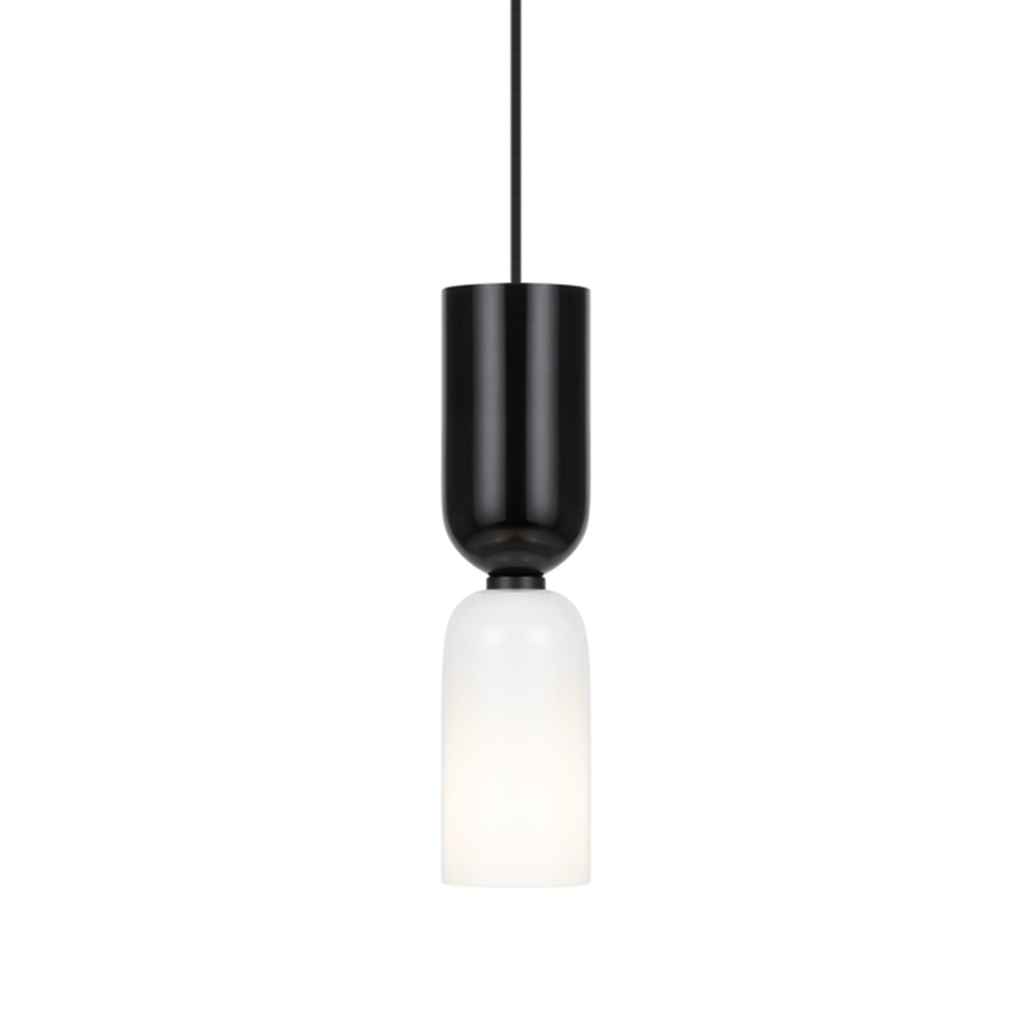 MEMORY - Two-tone pendant light in steel and glass