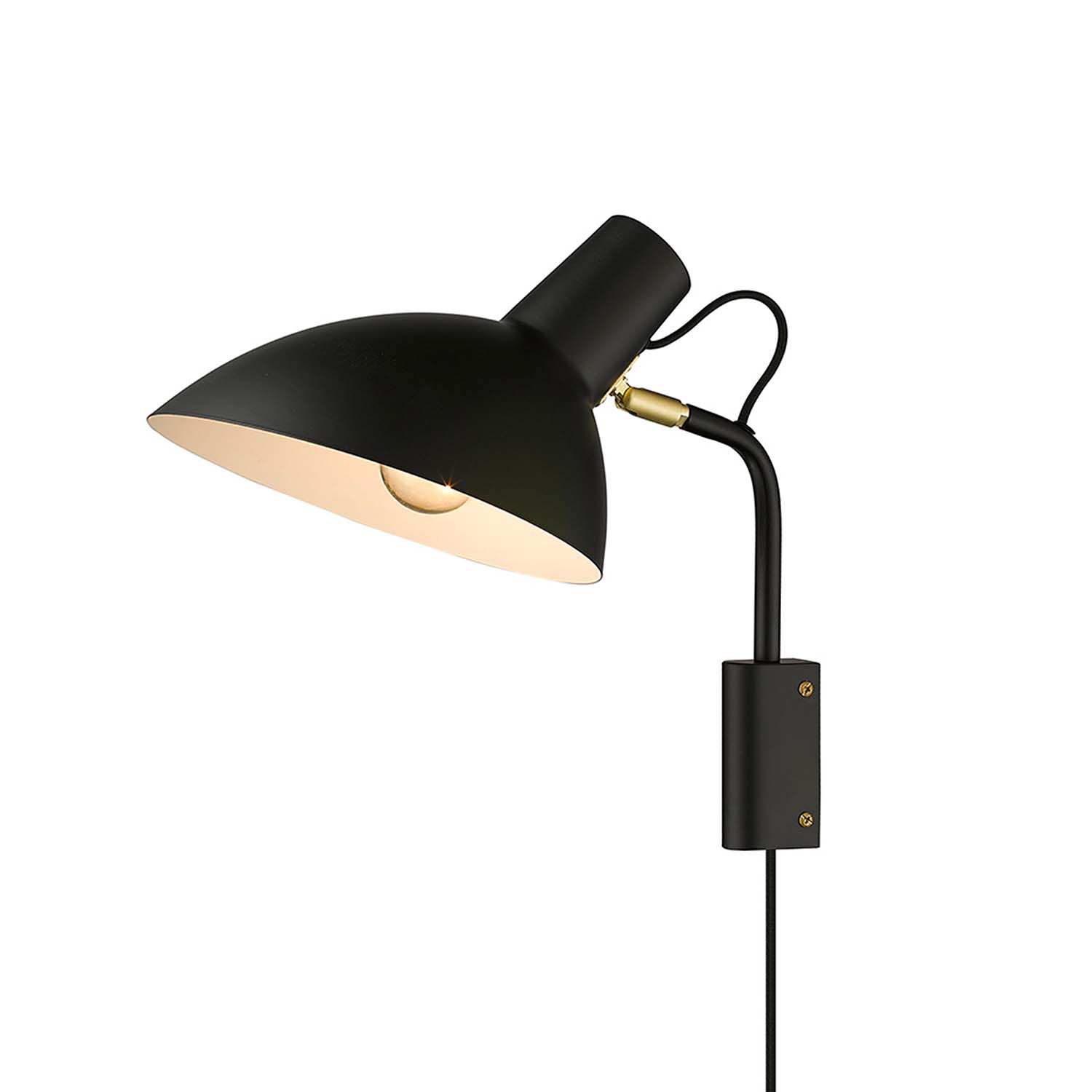METROPOLE - Adjustable wall light in black or gold steel