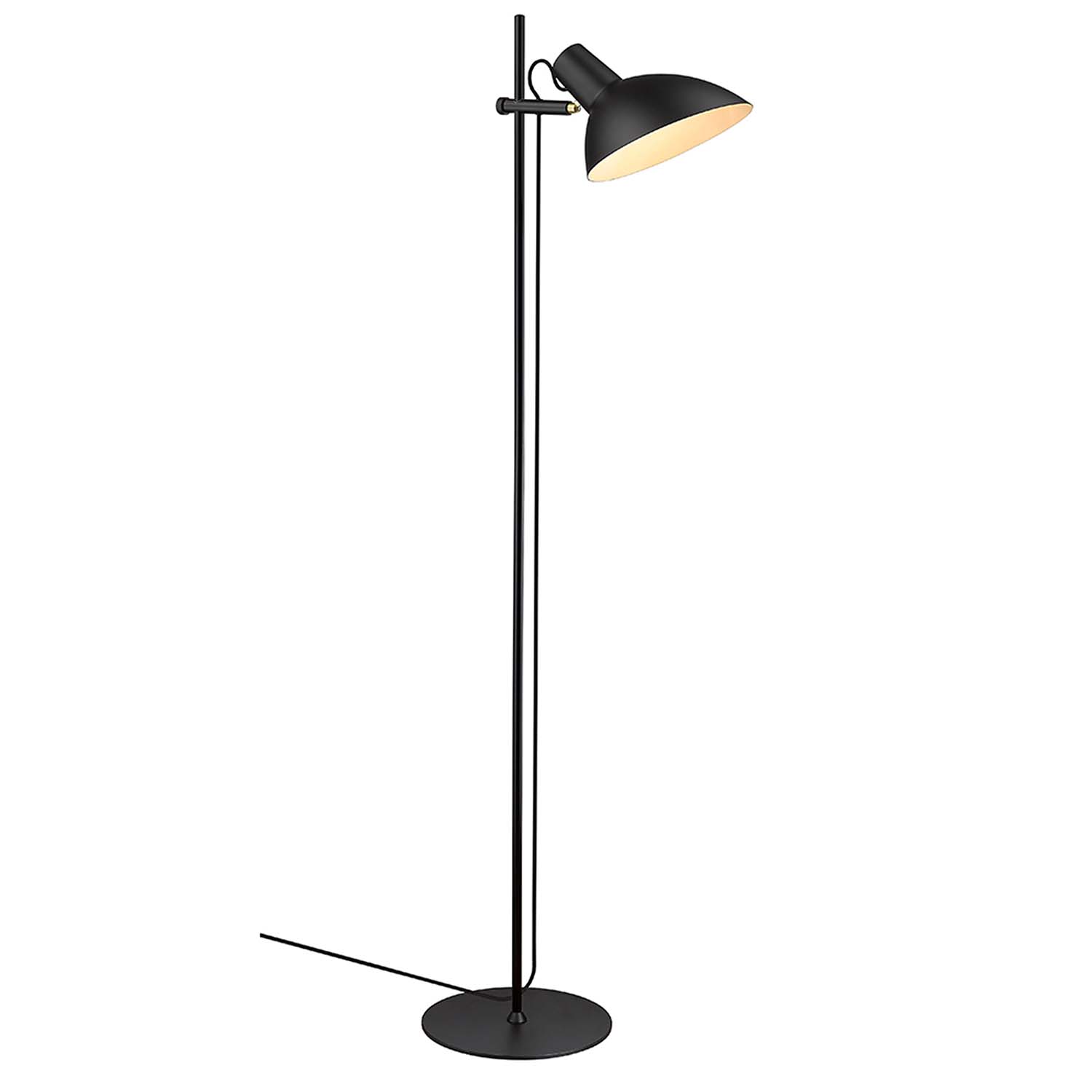 METROPOLE - Industrial floor lamp in black or gold metal