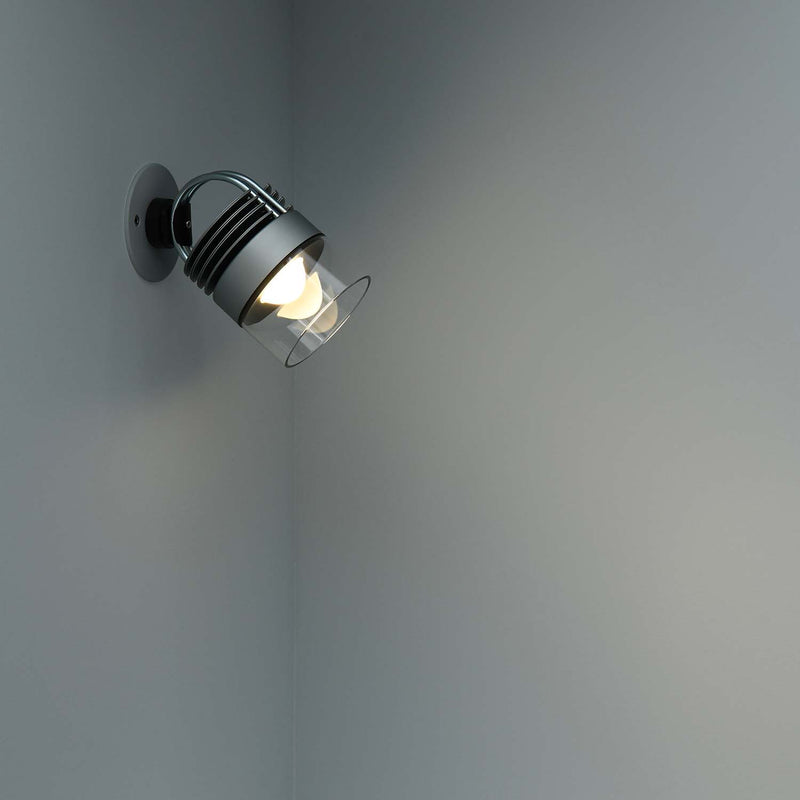 MOD Glass - Modern wall lamp in steel and mechanical design glass
