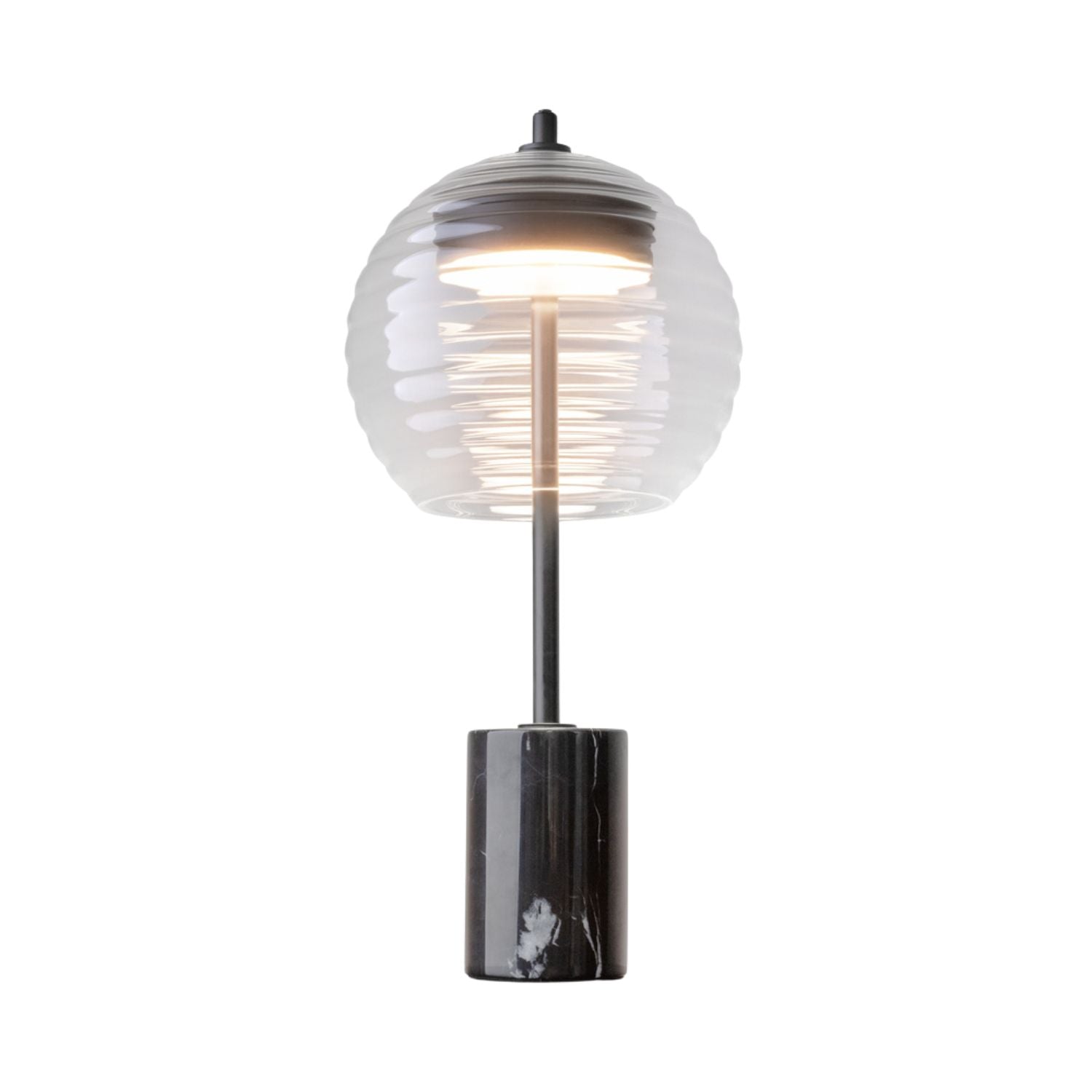 MYSTIC - Lampe de table effet marbre noir et verre