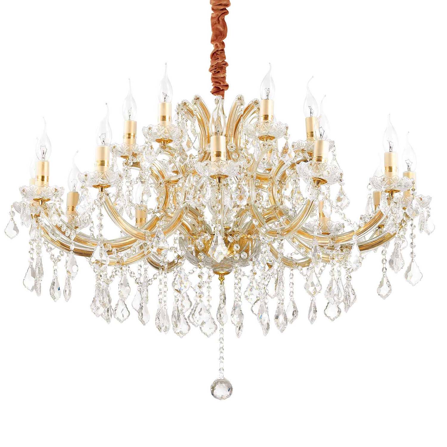 NAPOLEON - Lustre chandelier en verre doré ou argenté