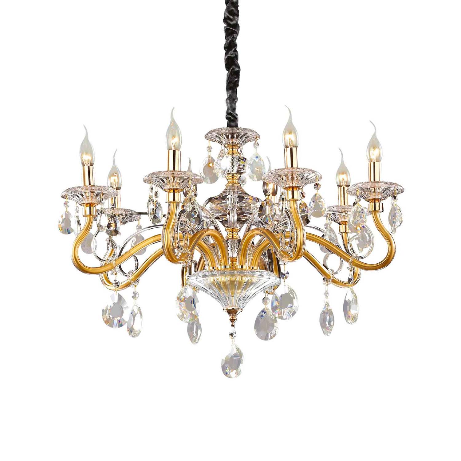 NEGRESCO - Golden glass and crystal chandelier