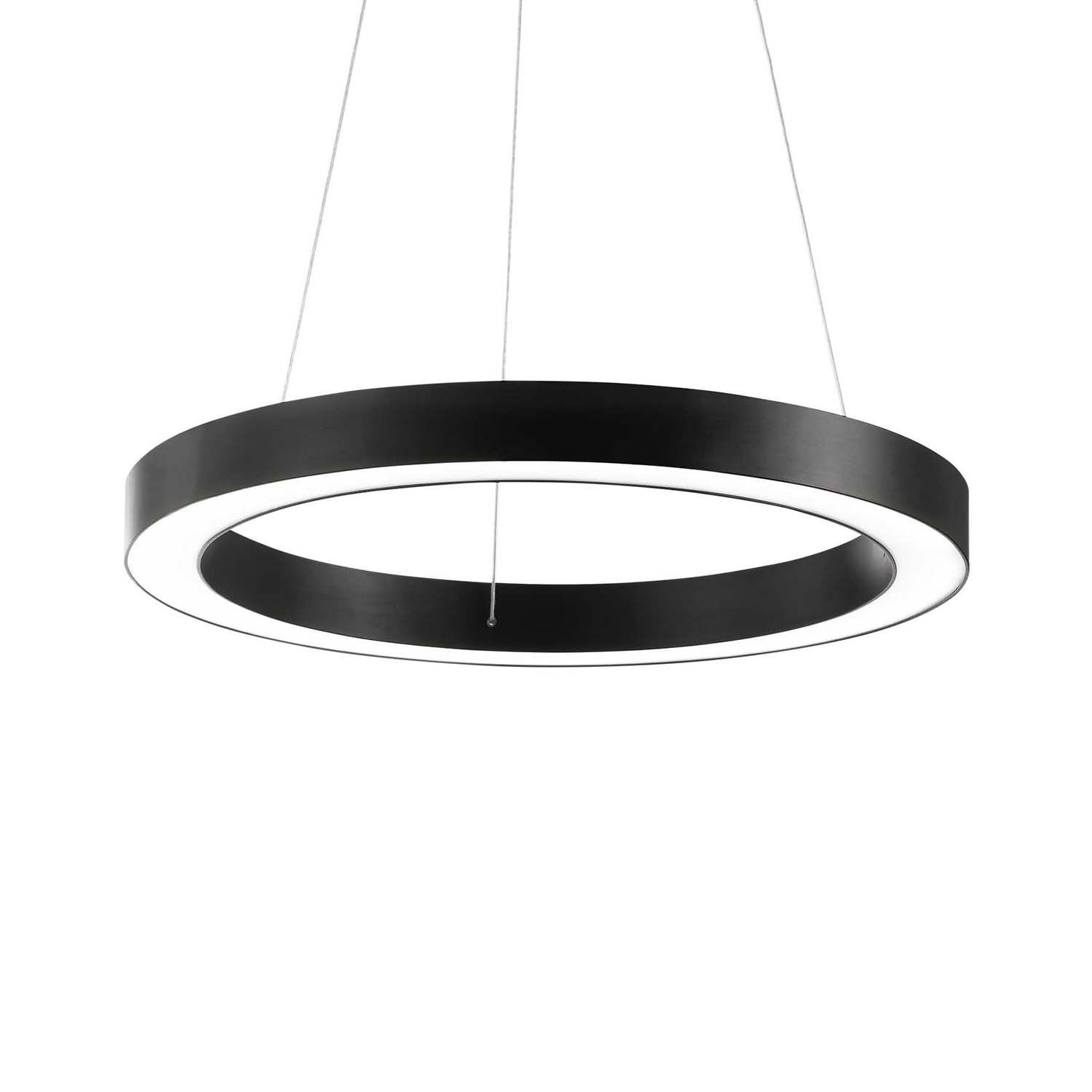 ORACLE - Black or white integrated LED ring pendant light