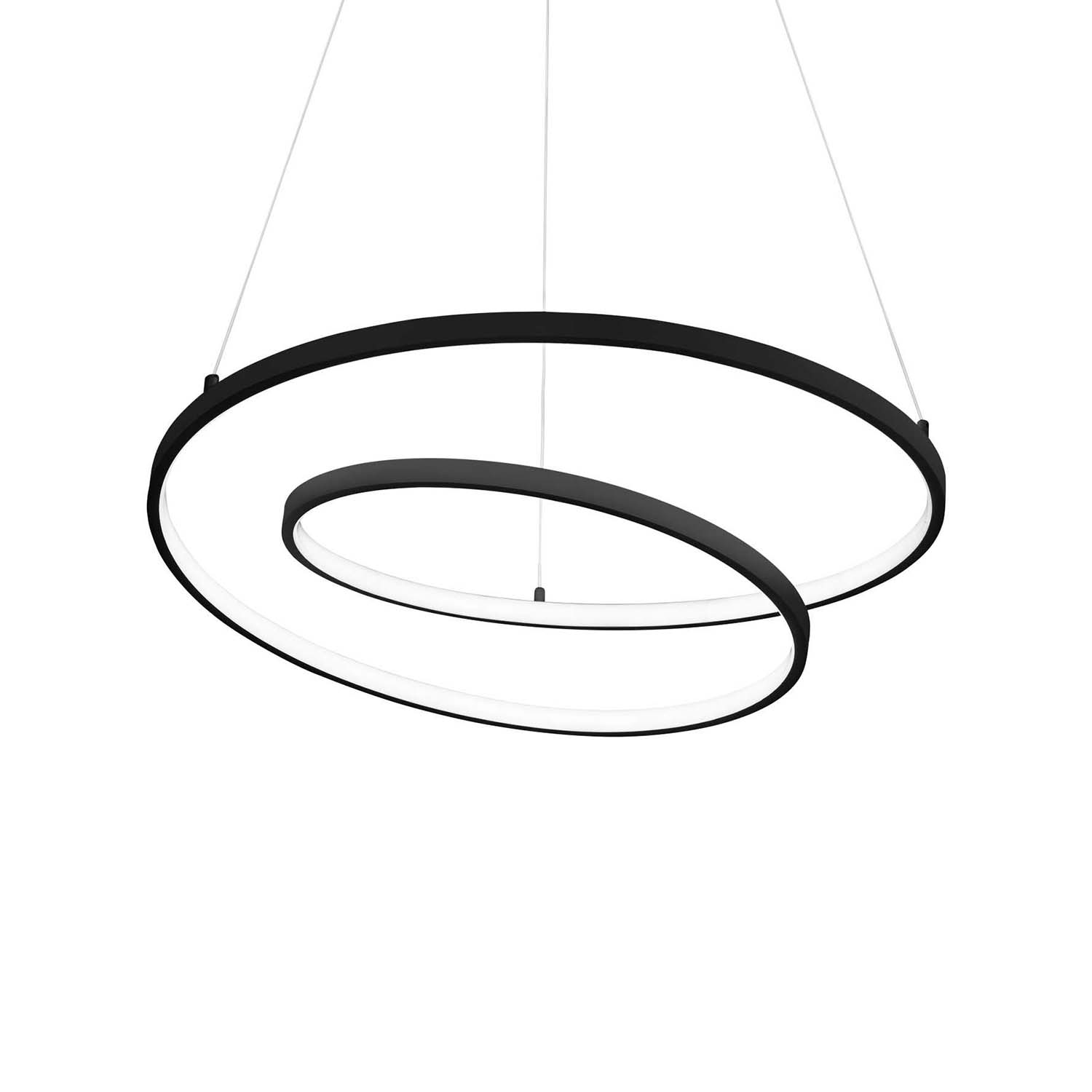 OZ - Black, white or gold steel serpentine LED pendant light