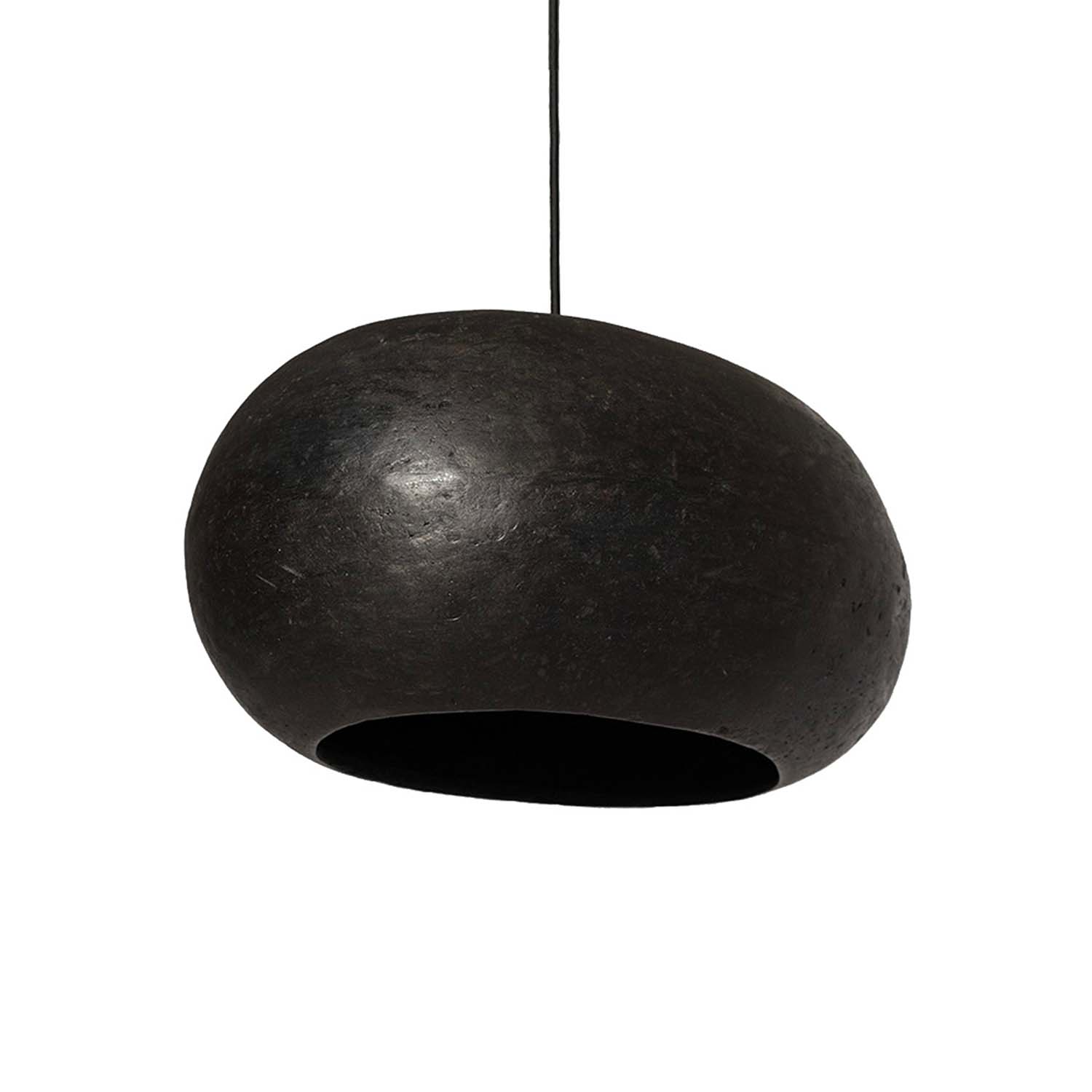 PEBBLE - Terracotta, gray or black recycled cardboard pendant light