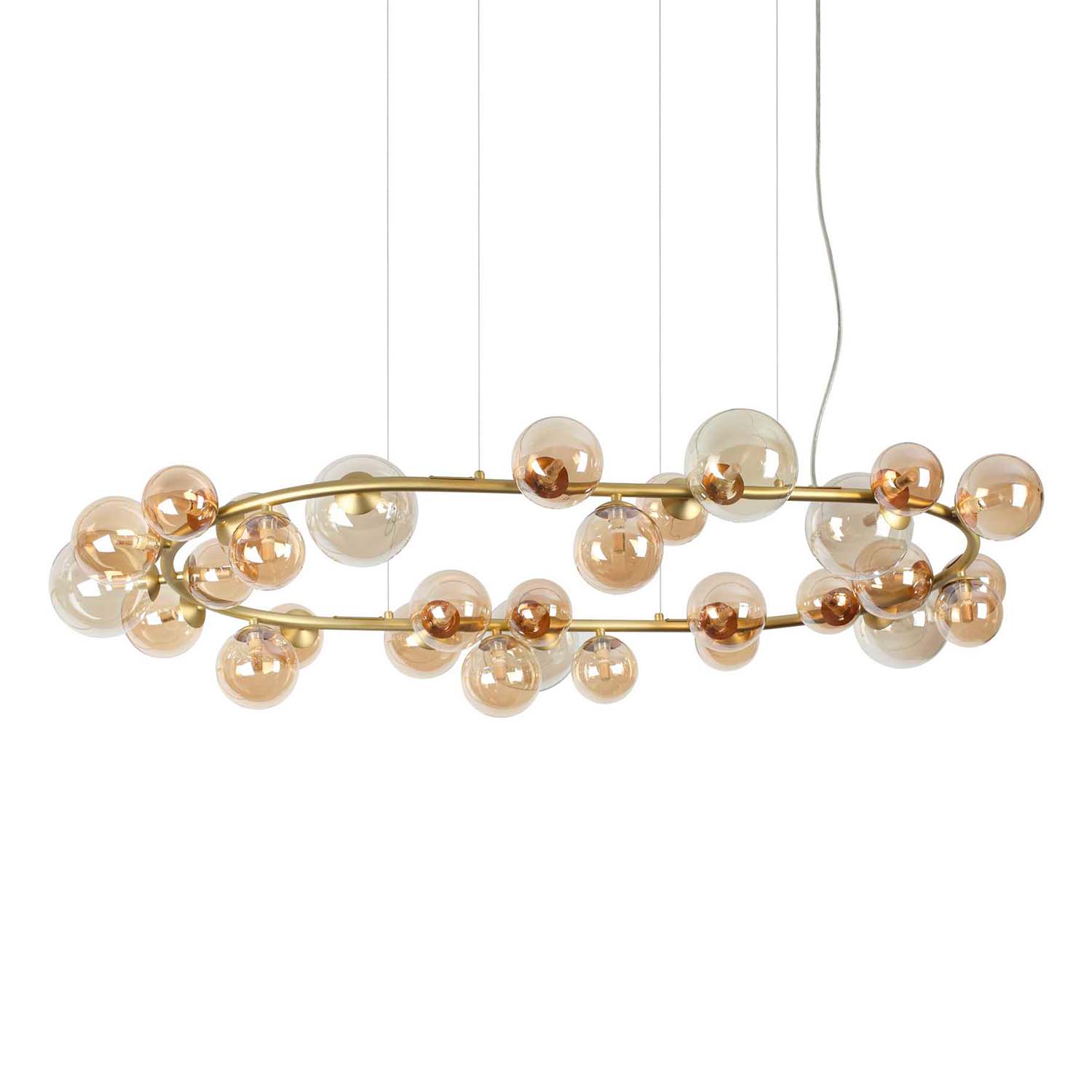 PERLAGE - Oval art deco pendant light with glass balls