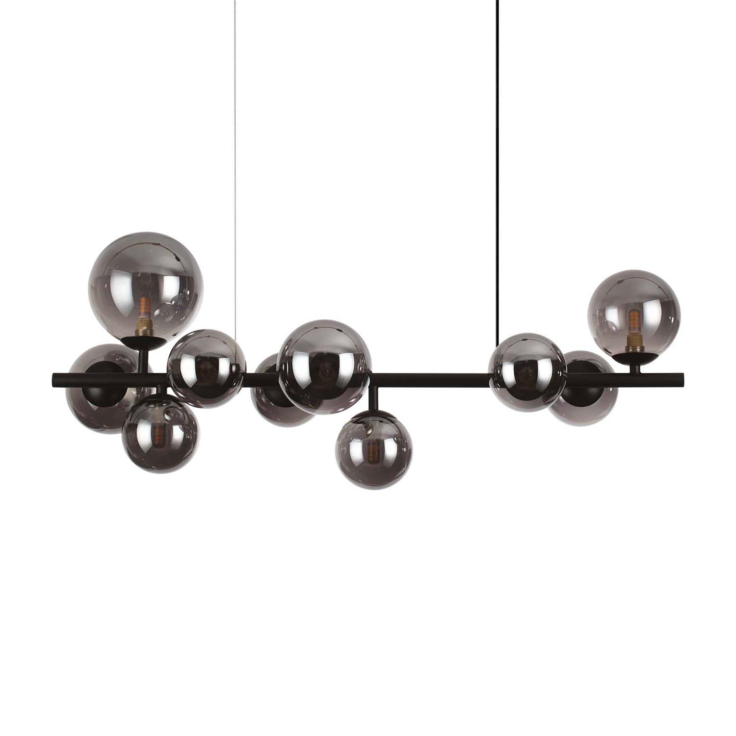 PERLAGE - Chic and elegant gold or black chandelier with glass globes