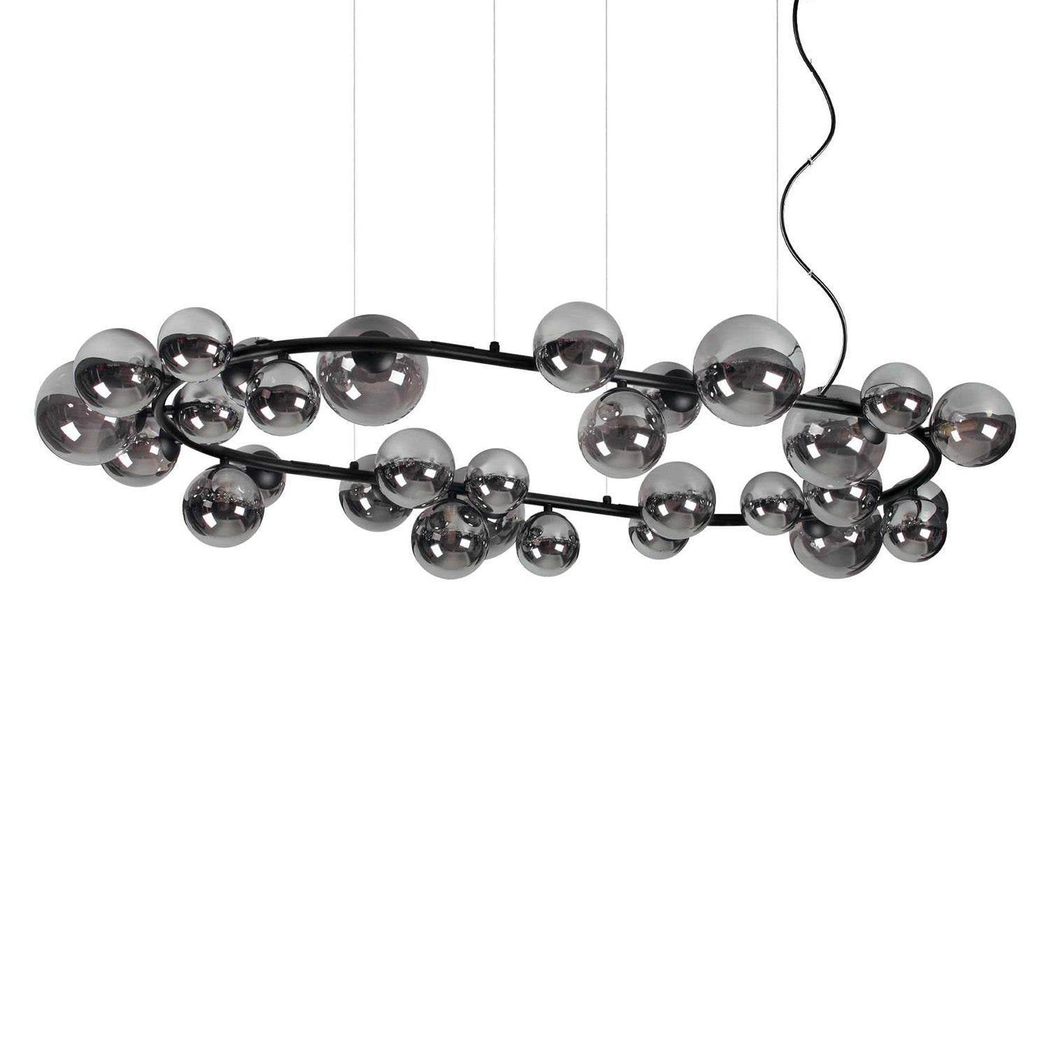 PERLAGE - Oval art deco pendant light with glass balls