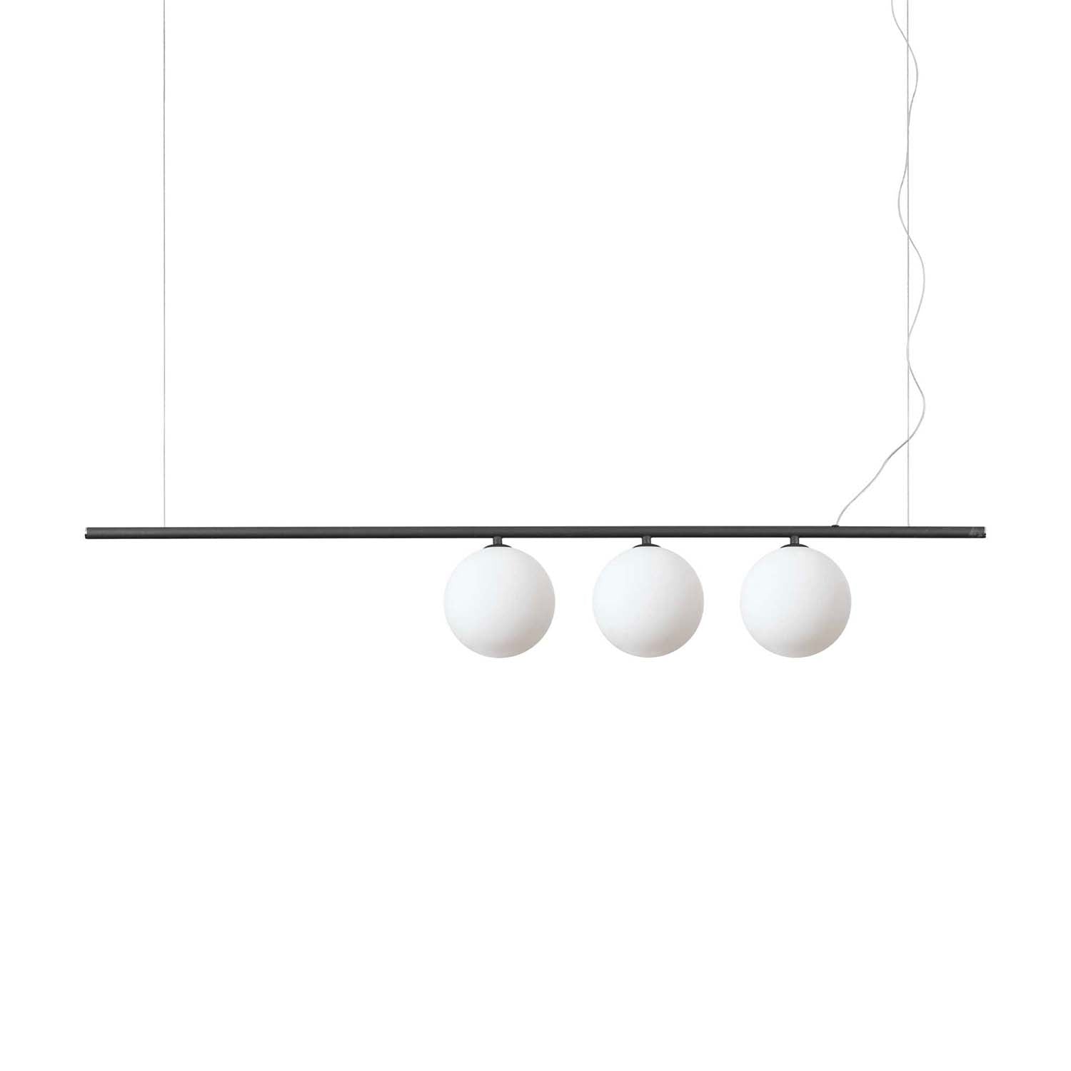 PERLINE - Designer linear pendant light with glass balls