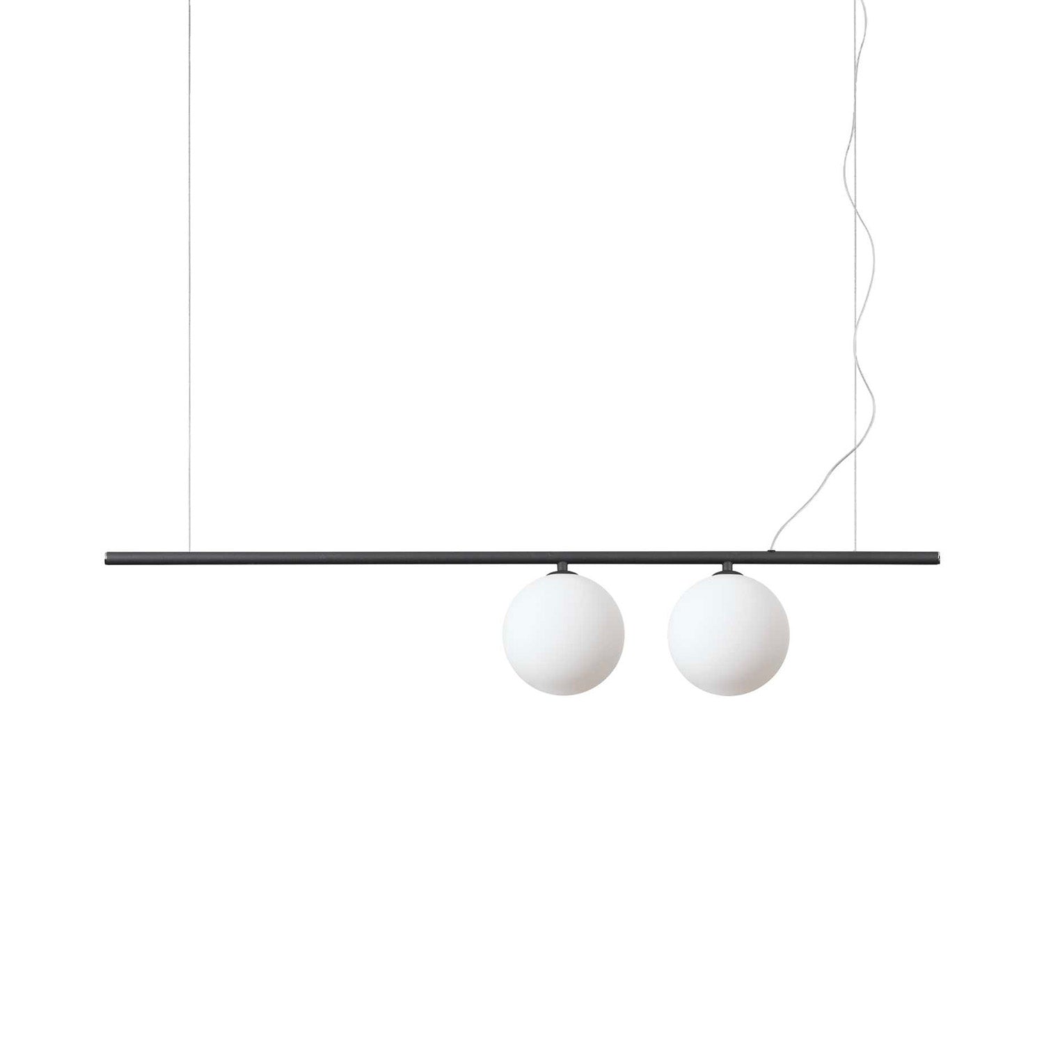 PERLINE - Designer linear pendant light with glass balls