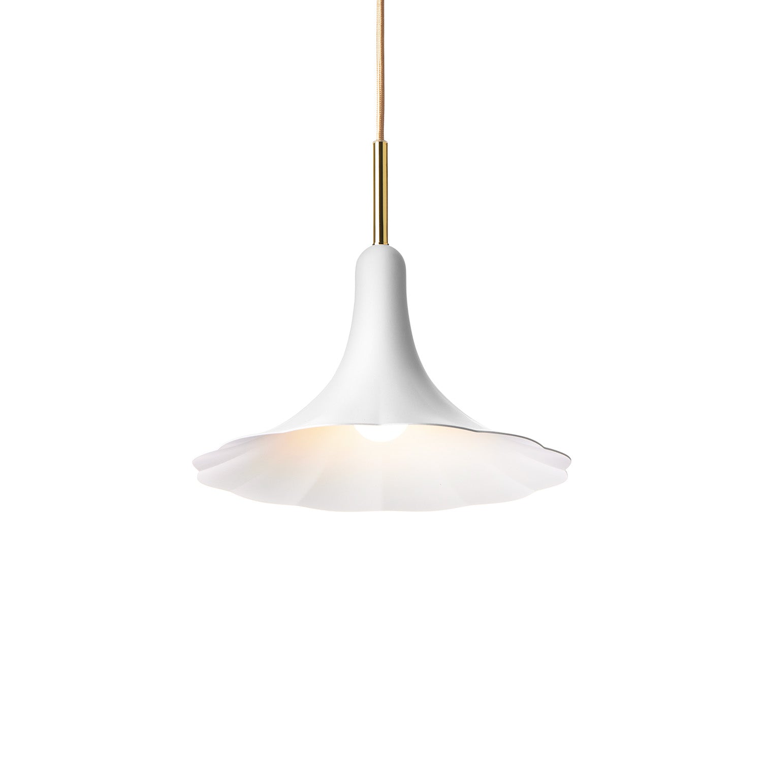PETALII 1 - Elegant white and polished gold flower pendant light