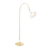 PETALII - Elegant white and polished gold flower floor lamp