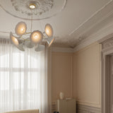 PETALII 10 - Large elegant chandelier in white flower and polished gold