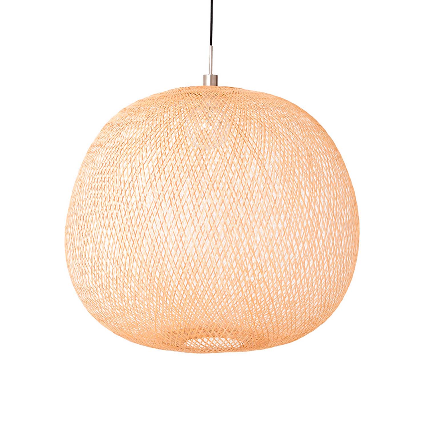 PLUM - Handmade woven natural bamboo ball pendant light