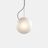 BRIGHT RIPPLE - Elegant spherical matt white glass pendant lamp