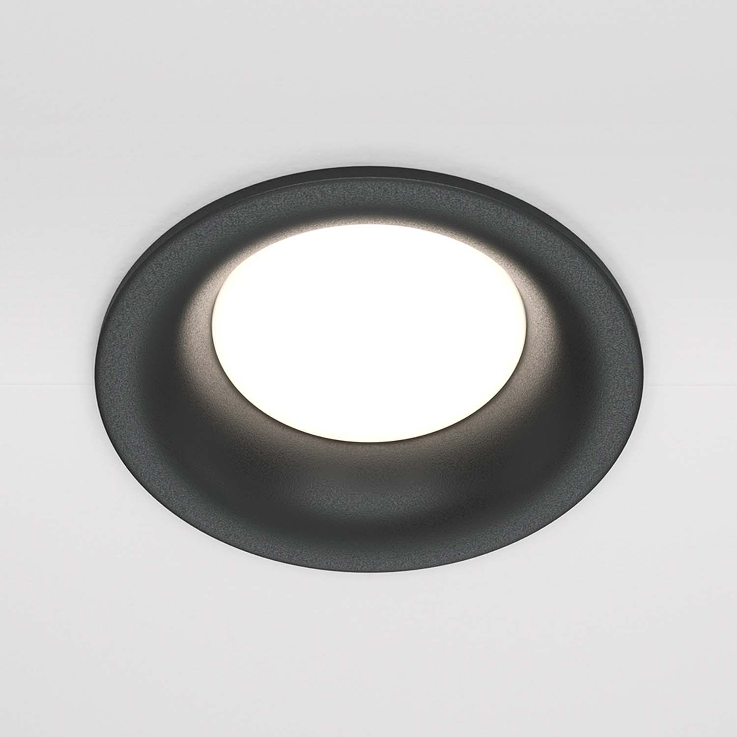 SLIM - 80mm black recessed spotlight in steel for modern interiors