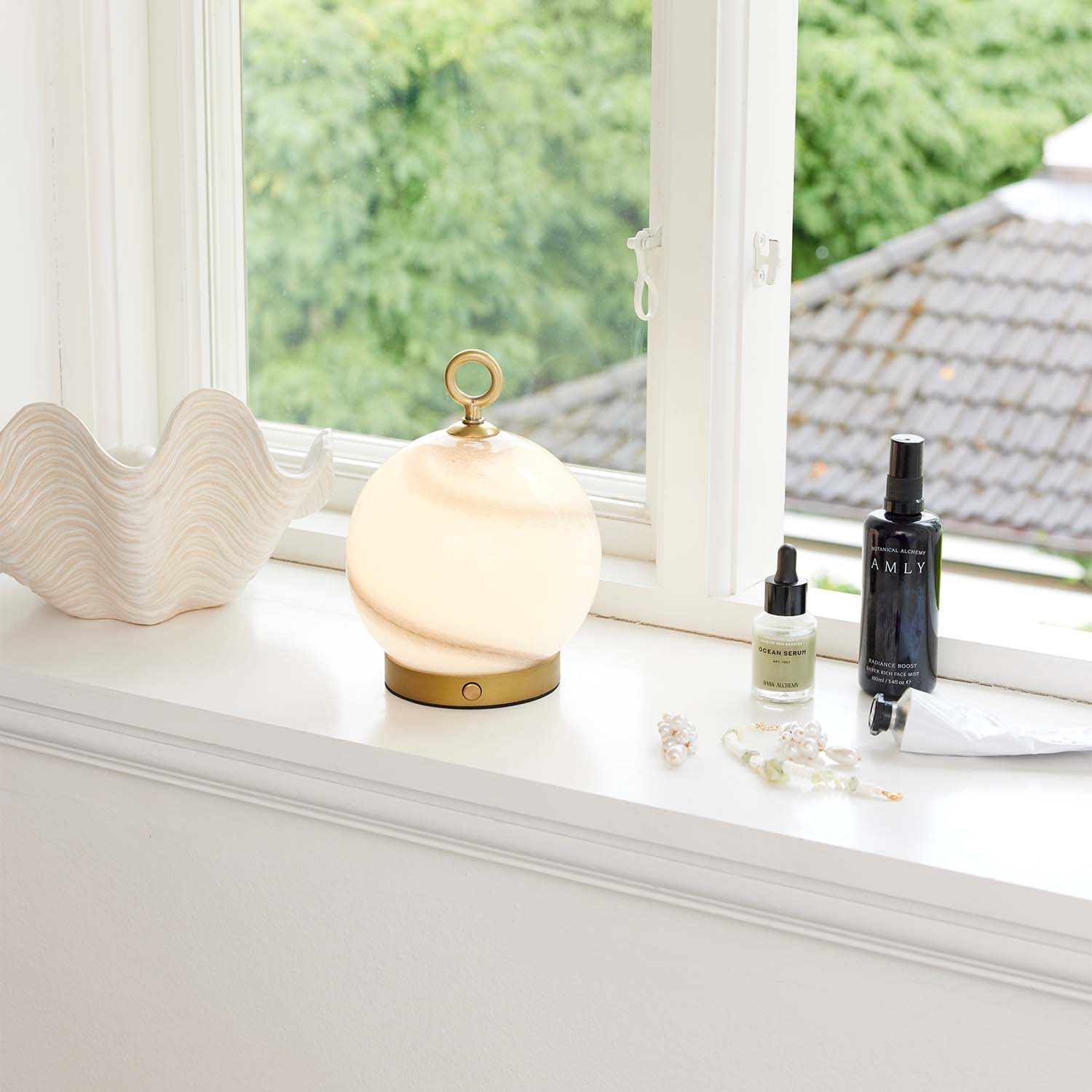 STOCKHOLM – Wiederaufladbare Glaslampe mit Marmoreffekt