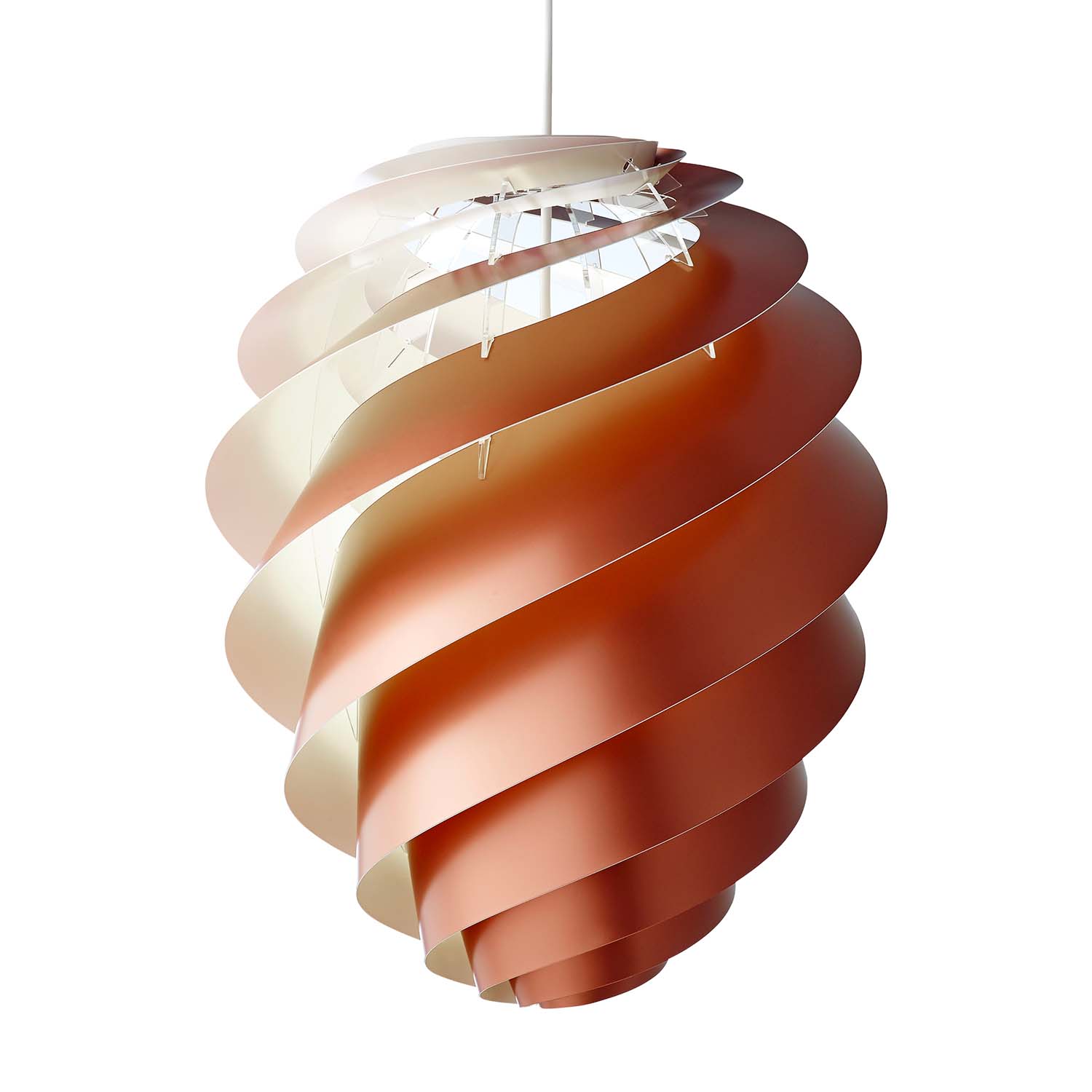 SWIRL 2 - White or copper spiral suspension, designer creation