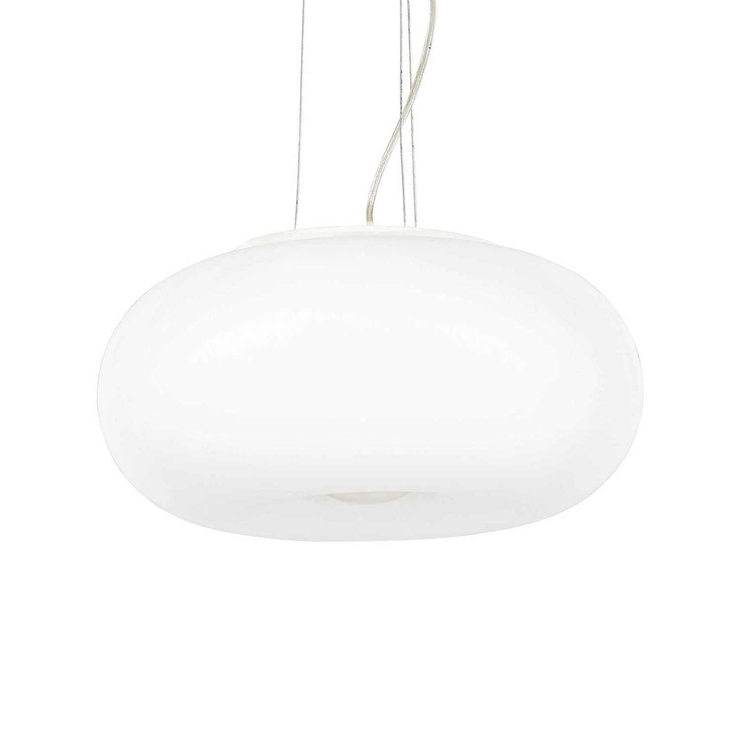 ULISSE - Donut pendant light in white opaque glass