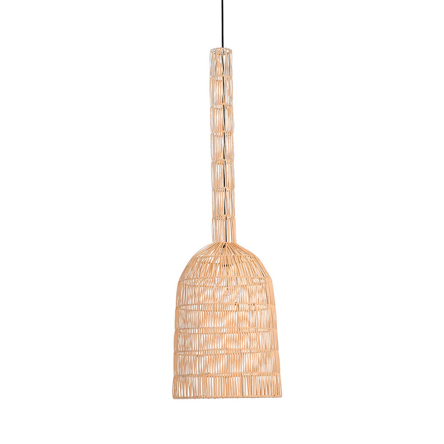 UMUT 2R - Bell pendant light in beige or black woven bamboo
