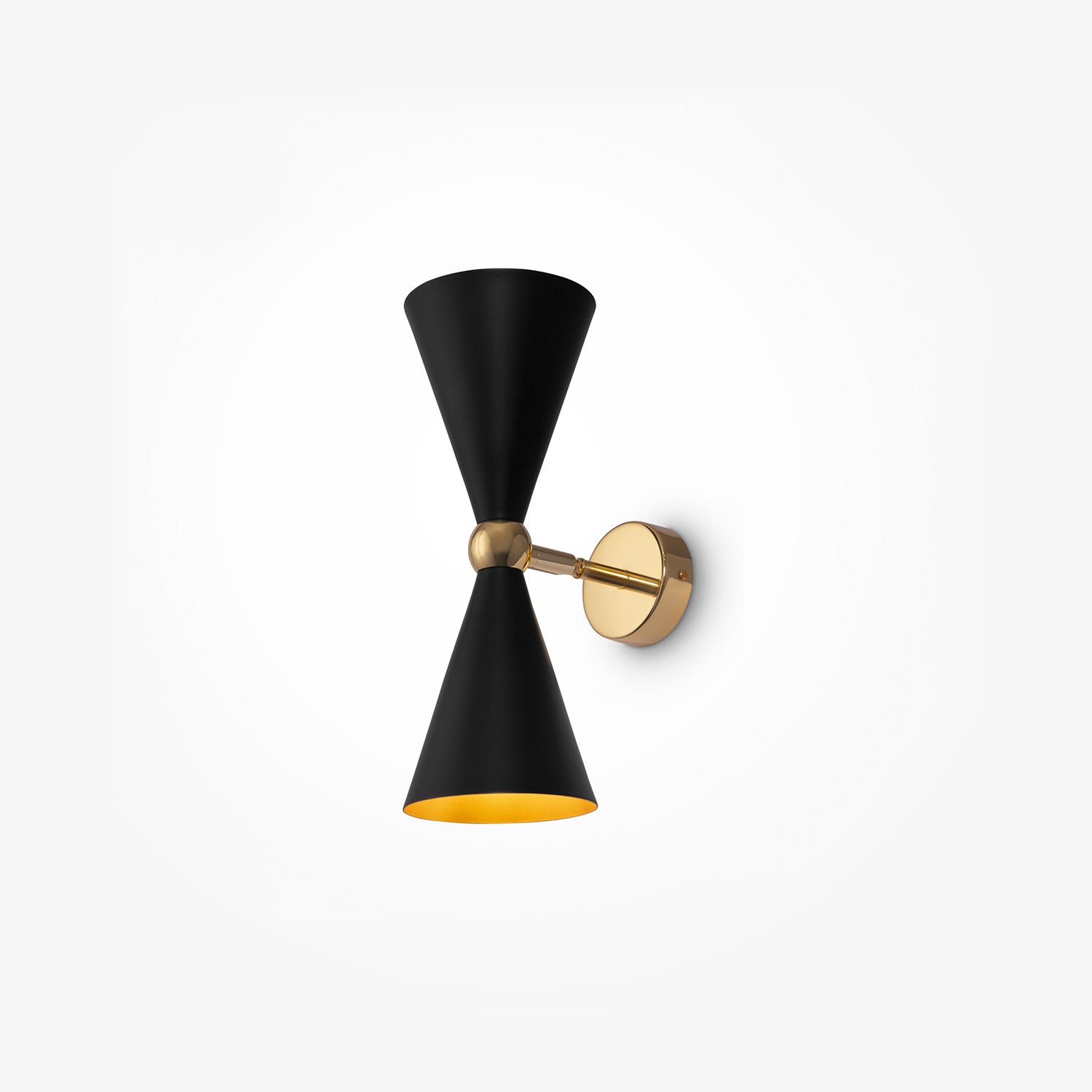 VESPER - Vintage Black or White and Gold Conical Wall Light