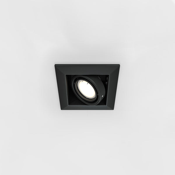 METAL MODERN A - Square spotlight 126mm black or white, adjustable