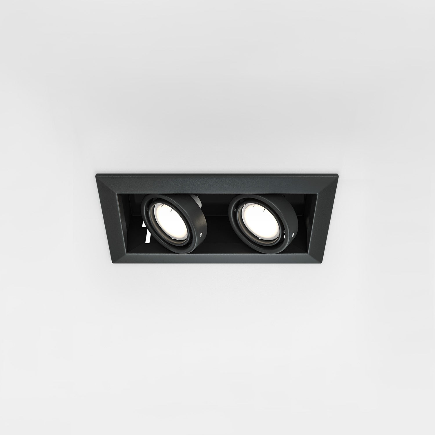 METAL MODERN B - Double spot carré noir ou blanc, orientable design