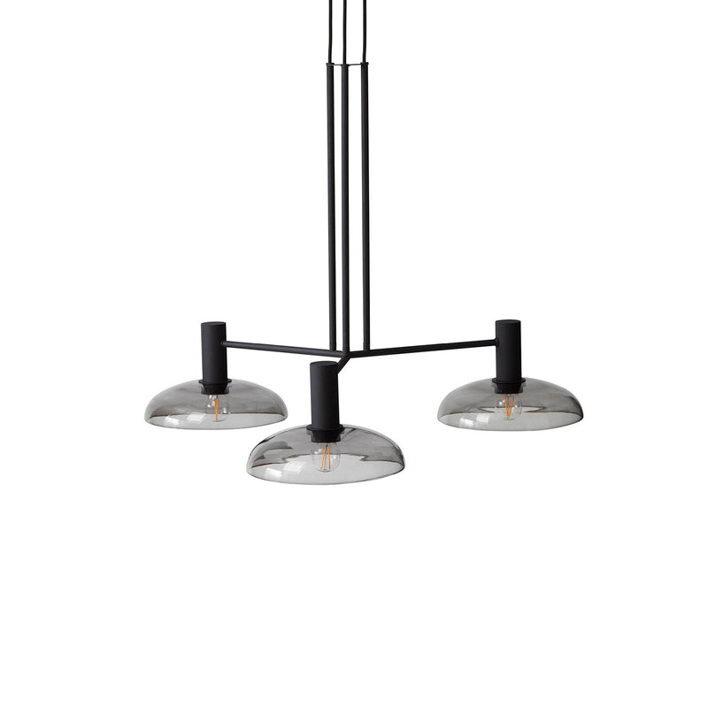 UFO - Contemporary black and smoked glass designer pendant lamp