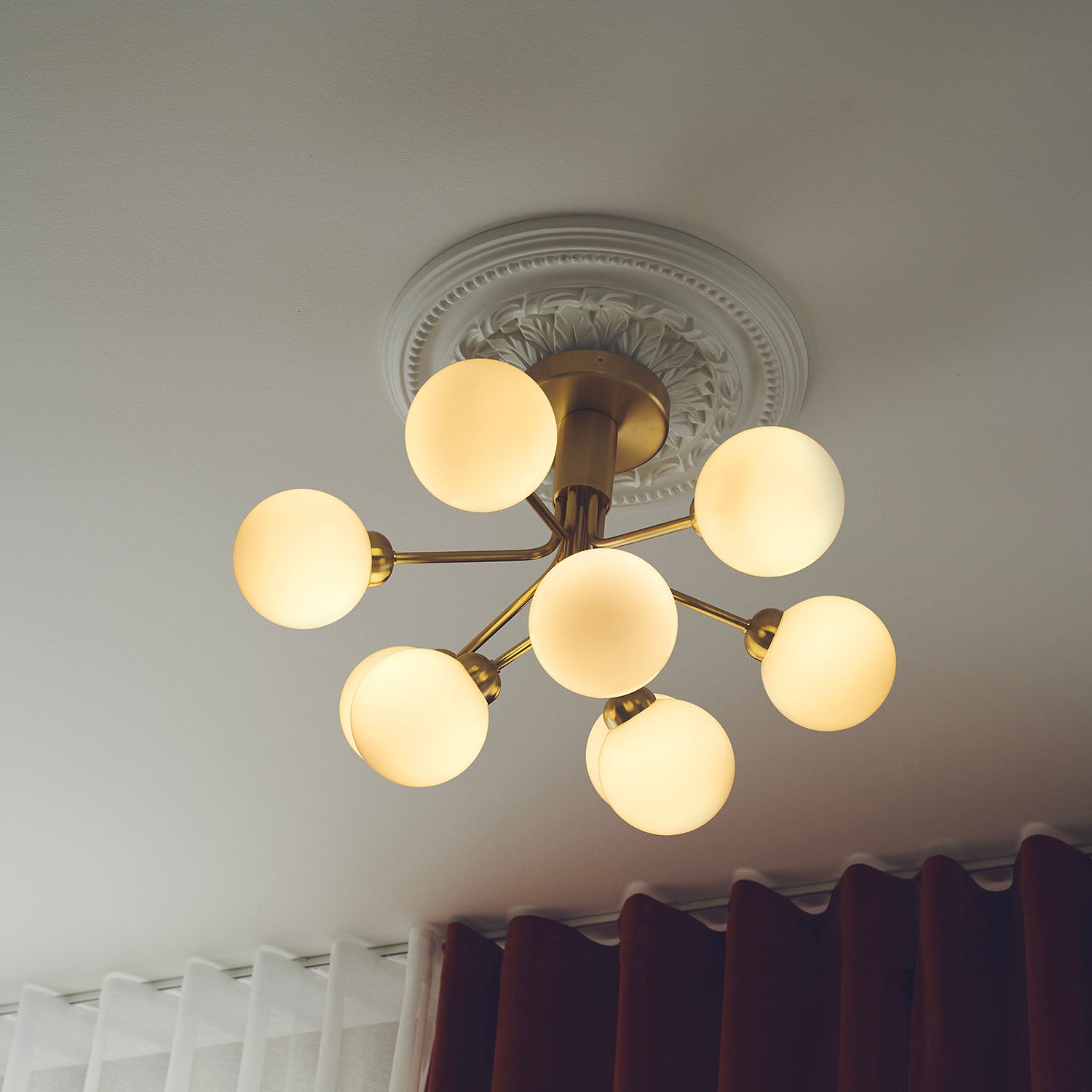APIALES Opal - Ceiling light with opaque glass globes