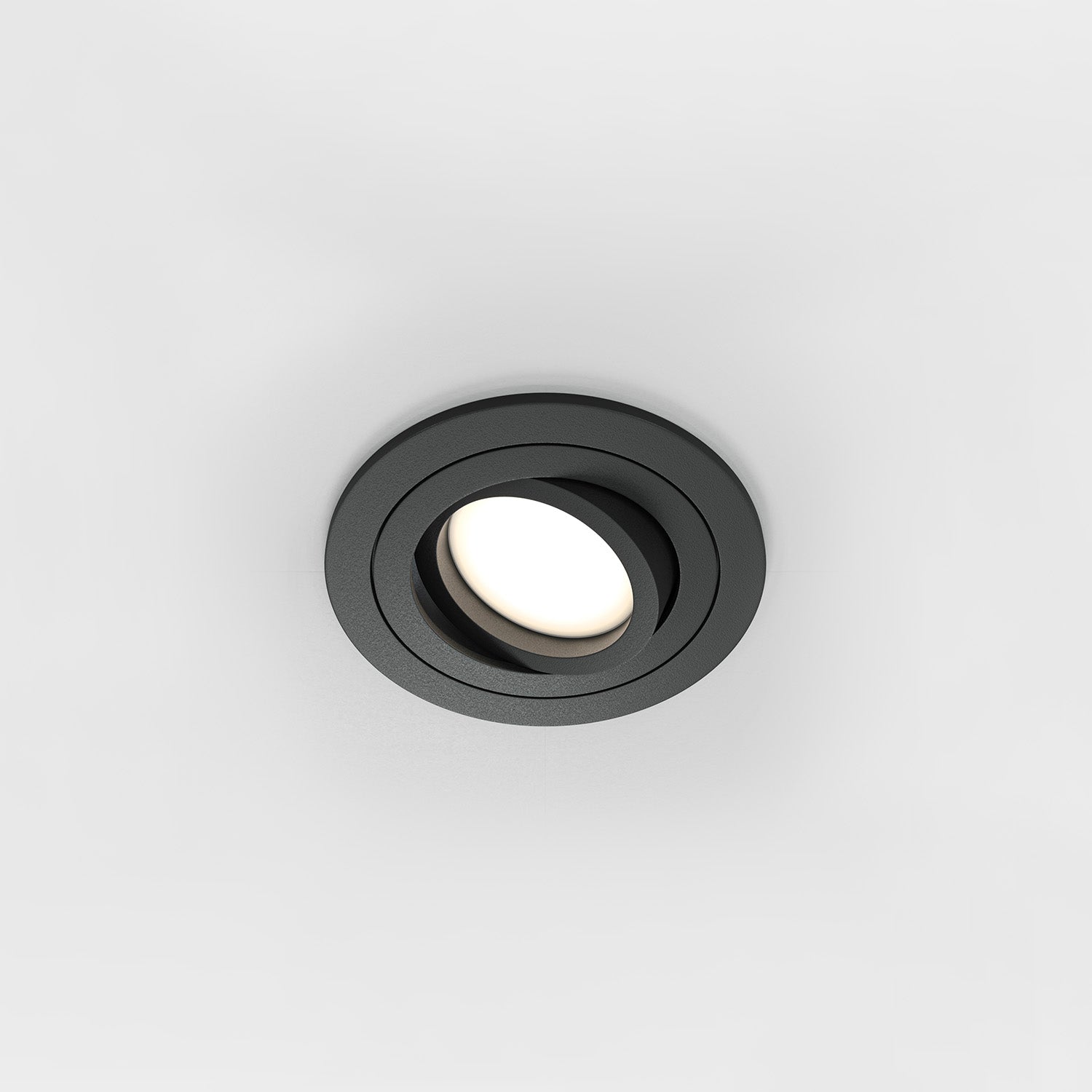 ATOM A – 92 mm runder, schwenkbarer Einbaustrahler in Schwarz oder Weiß