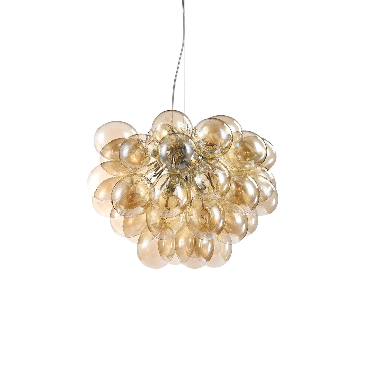 BALBO - Cluster chandelier in smoked or amber glass for dining room