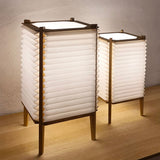 BEE HIVE - Japanese style wood and pleated paper table lamp