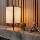 BEE HIVE - Japanese style wood and pleated paper table lamp