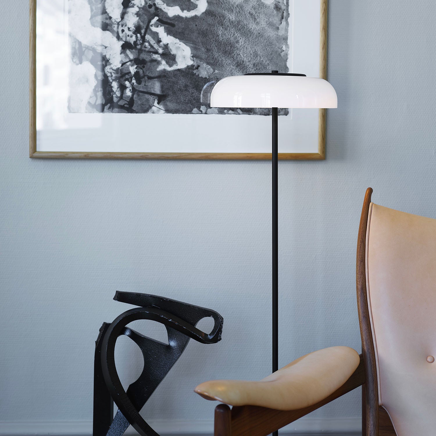 BLOSSI - Elegant and designer glass floor lamp for living room or office