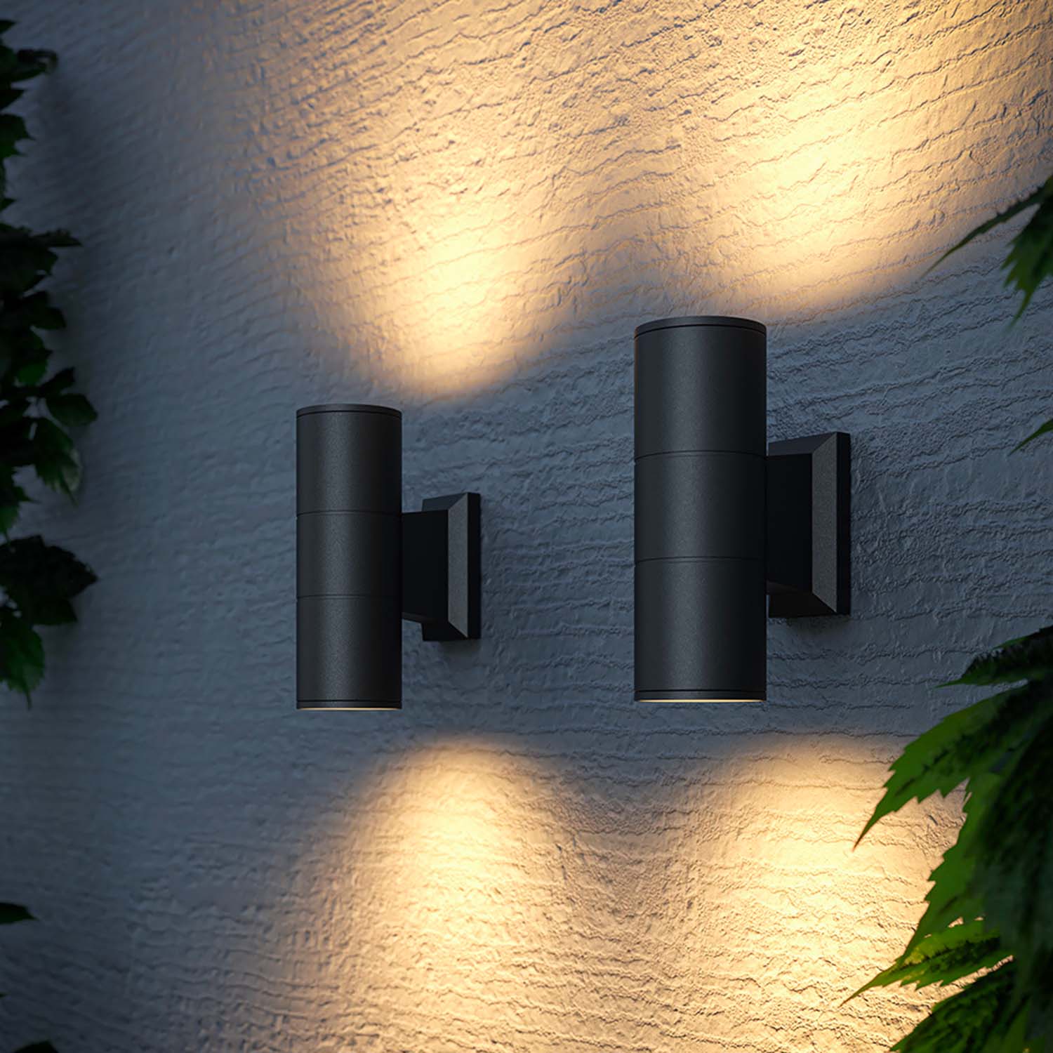 BOWERY - Modern outdoor waterproof black steel wall light