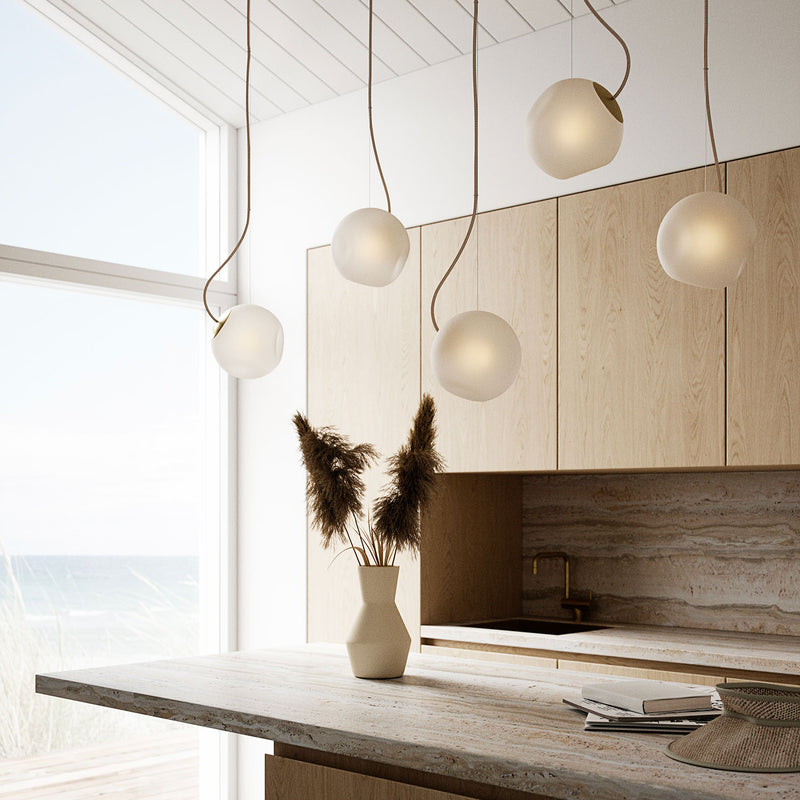 BRIGHT BAROCCO - Glass pendant lamp, elegant and cocooning