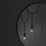 CIRCLE - Thin minimalist black pendant lamp, adult bedroom