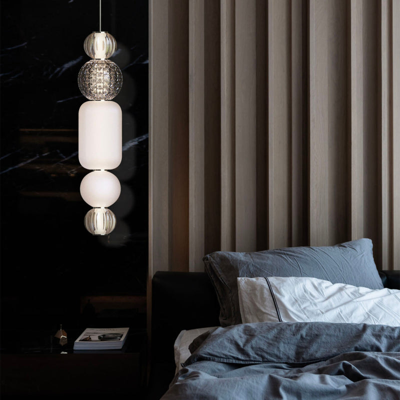 COLLAR A - Vintage glass pendant lamp with integrated LED