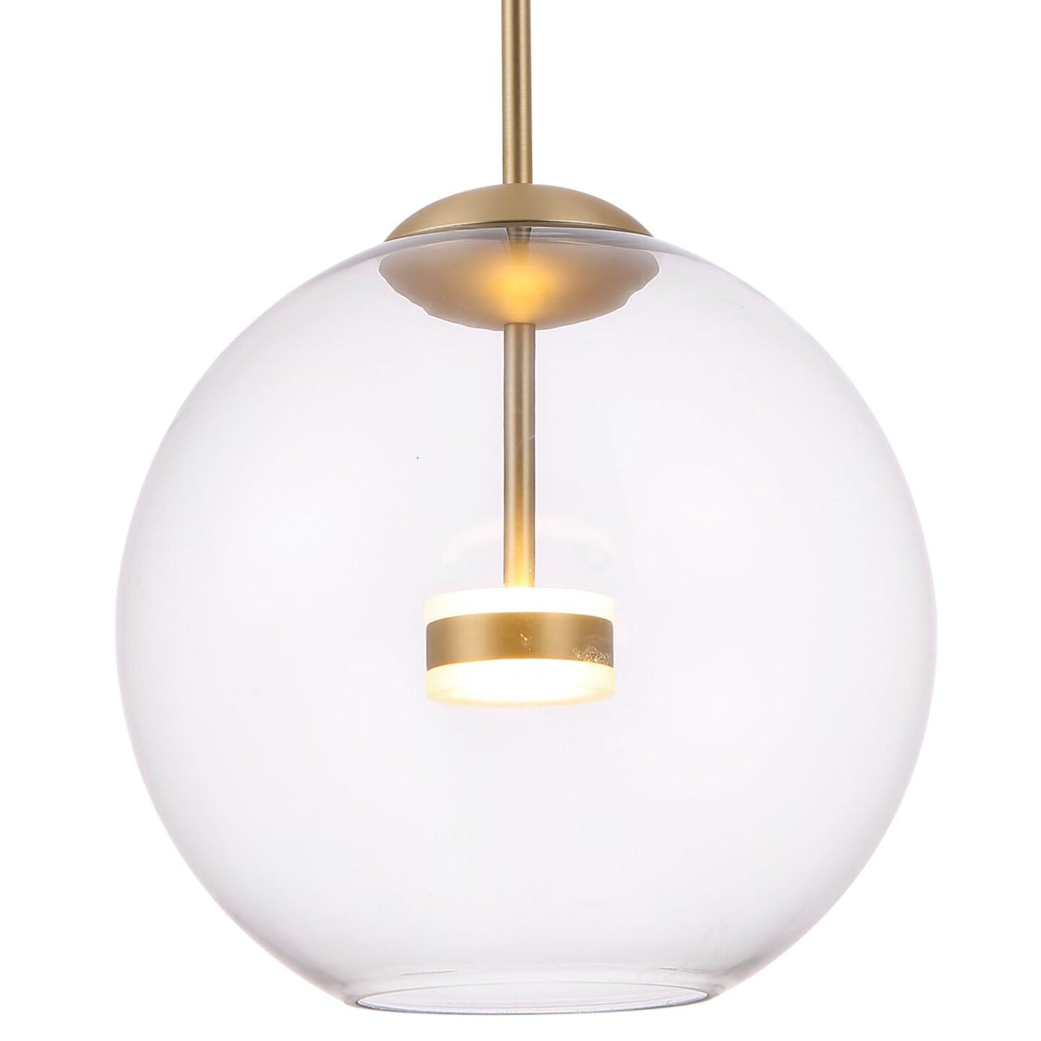 COMETA - Integrated LED glass and gold pendant lamp, dining room