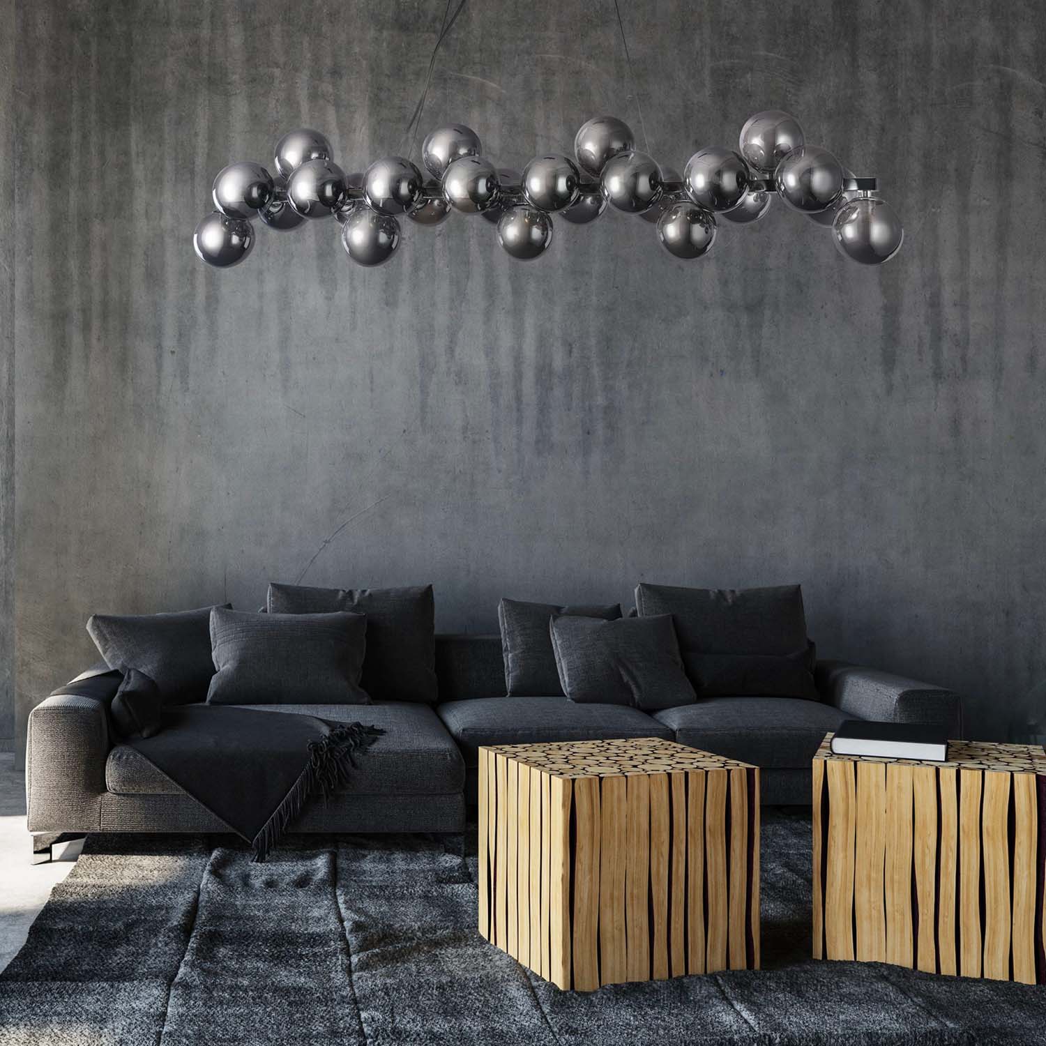 DALLAS B - Modern one-way glass chandelier for dining room
