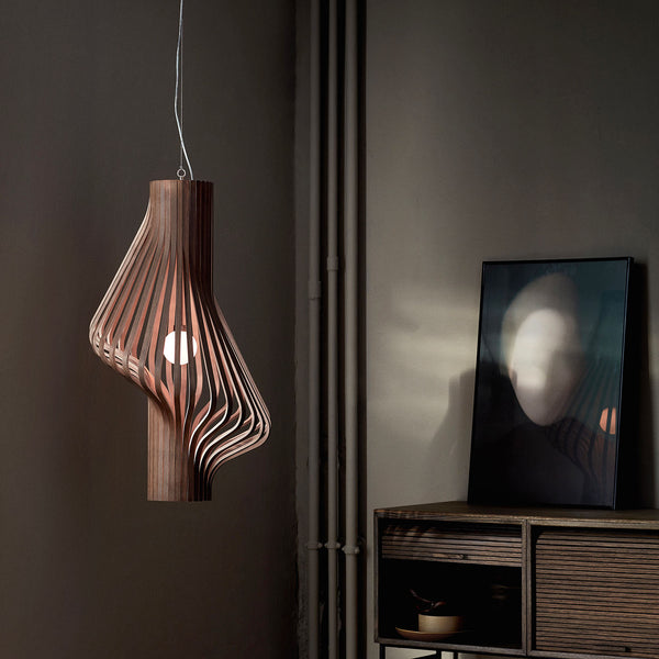 DIVA Pendant - Design and artisanal wooden suspension, handcrafted