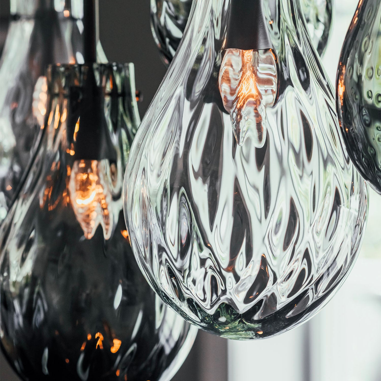 DROP B - Vintage handcrafted blown glass chandelier