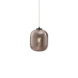DUNAS - Pendant light in structured glass, smoked or transparent glass