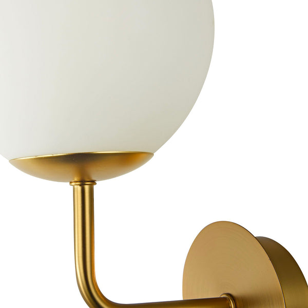 ERICH - Vintage gold or chrome wall light with glass ball
