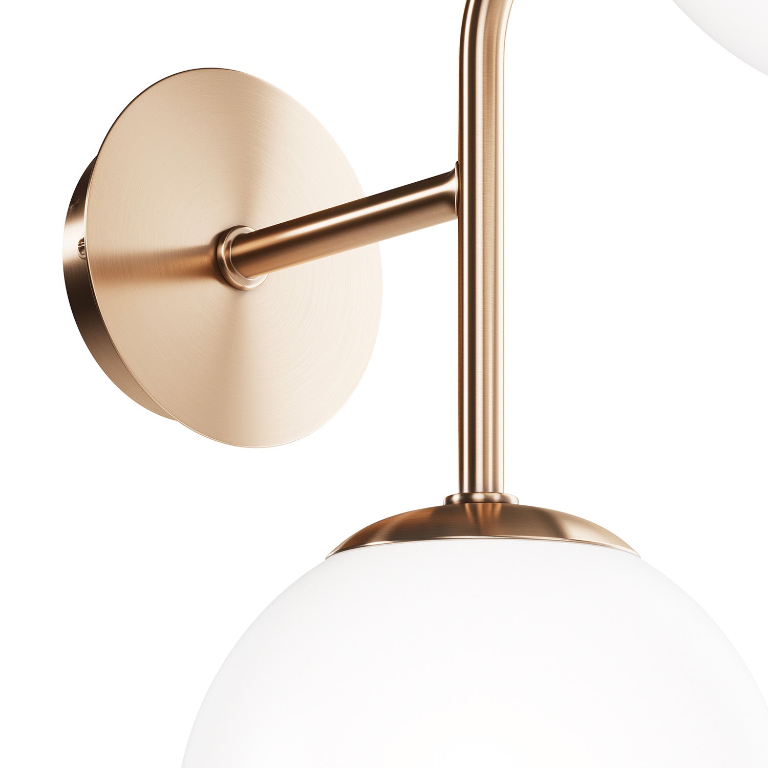 ERICH - Vintage gold or chrome wall light with glass ball